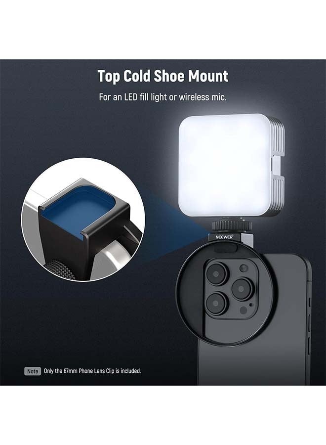 NEEWER Upgraded 67mm Phone Filter Mount Threaded Lens Filter Clip w/Cold Shoe Mount, Locking Knob, 13mm Opening Compatible with iPhone 16 15 Pro Max Plus 14 13 Samsung Galaxy S22 S23 S24 Ultra, LA006 - Image 4