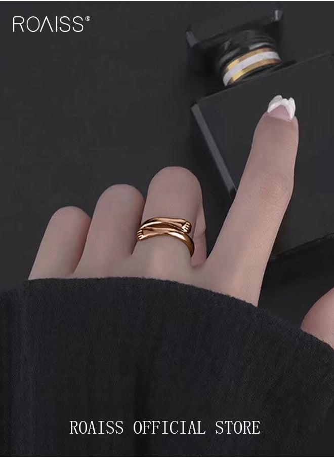 roaiss Finger Ring Hug Shape Adjustable Size for Men  - Image 5