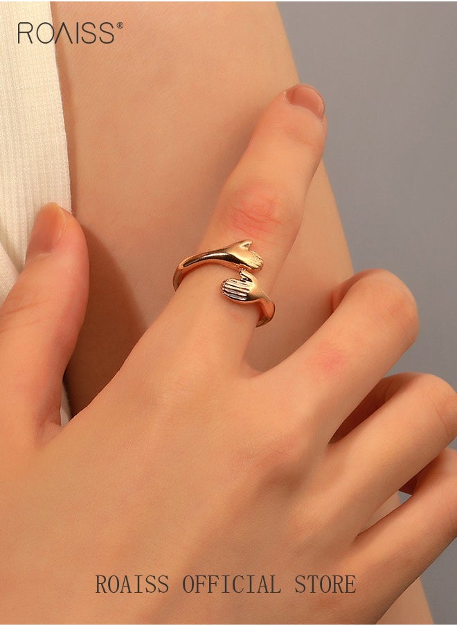 roaiss Finger Ring Hug Shape Adjustable Size for Men  - Image 2