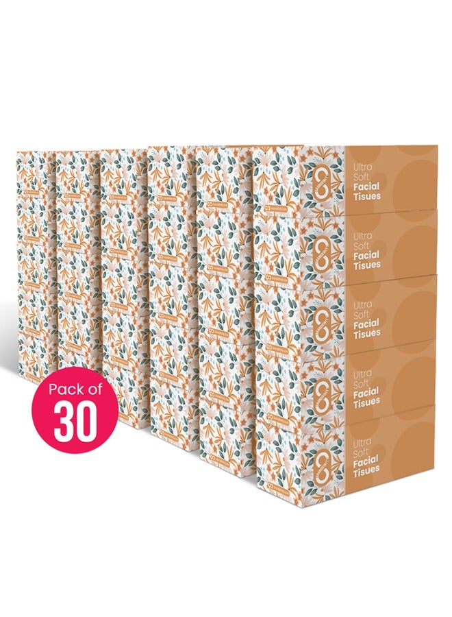 BRANDSFINITY Facial Tissue Box - 30 Packs of 200 Sheets - Contains 6000 Premium 2 Ply Tissues  - Image 1