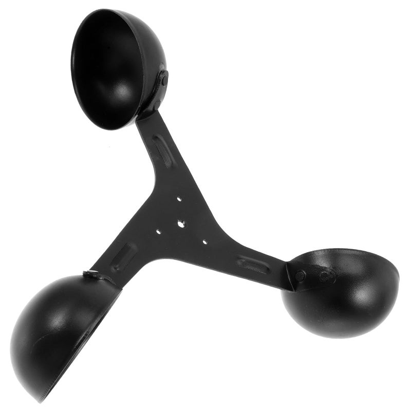 Ciieeo 3 Cup Wind Speed Sensor Anemometer Air Flow Meter Black 200mm Diameter Aluminum Alloy For Outdoor Weather Monitoring - Image 2