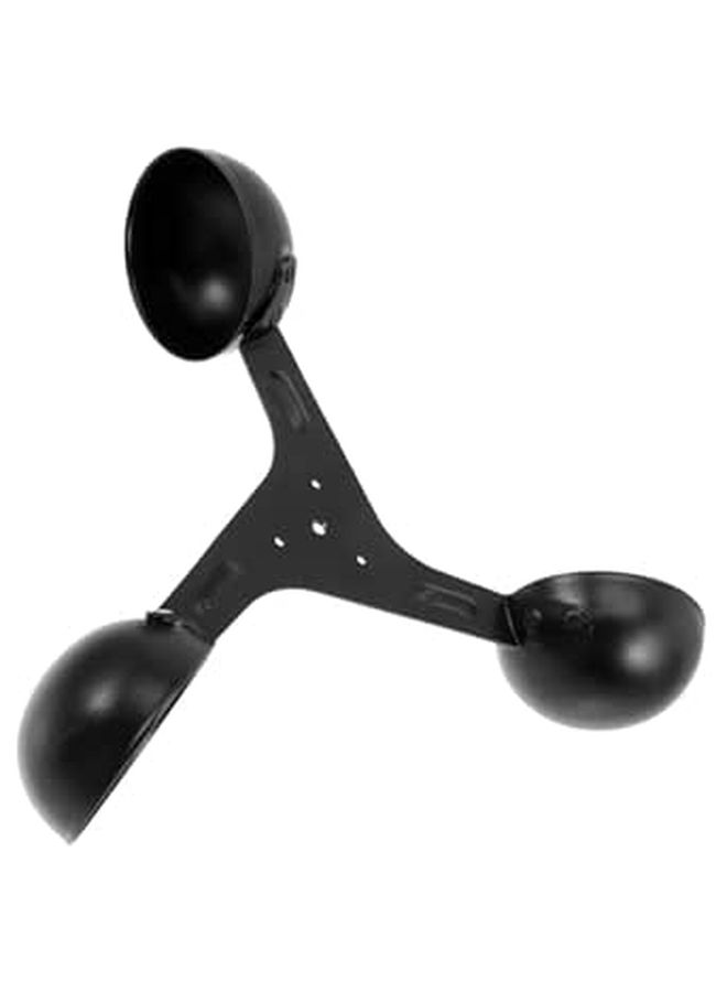 Ciieeo 3 Cup Wind Speed Sensor Anemometer Air Flow Meter Black 200mm Diameter Aluminum Alloy For Outdoor Weather Monitoring - Image 1