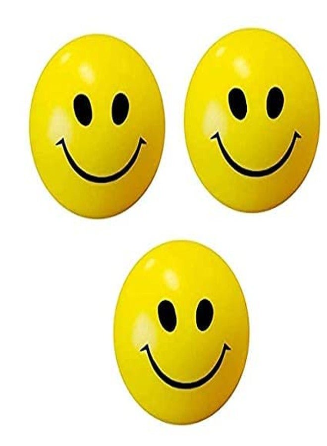 DOMUM Smiley Soft Balls Cute Funny Yellow Emoji Happy Smiley Face Squeeze Sponge Balls, Yellow Emoji Face Fun Ball, Stress Relief Ball (Pack of 3). - Image 1