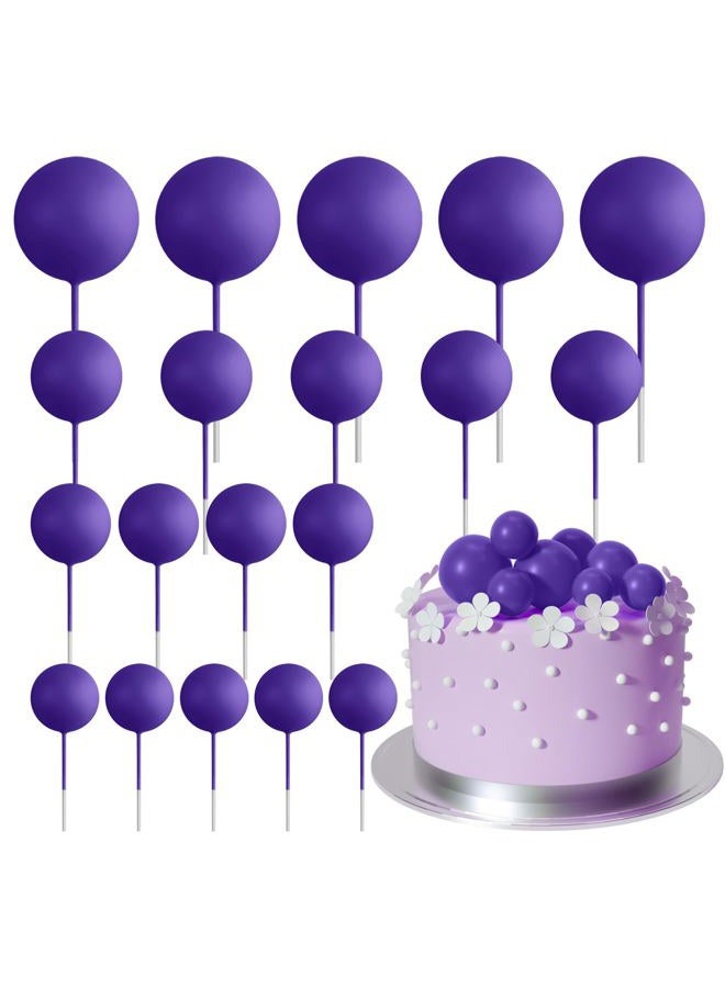 ASTARON 20 Pcs Ball Cake Topper Decorations Mini Balloons Cake Topper Sticks Dark Purple Balls Cake Picks Cake Topper Balls Cake Decorations for Halloween Birthday Cake Decorations - Image 1