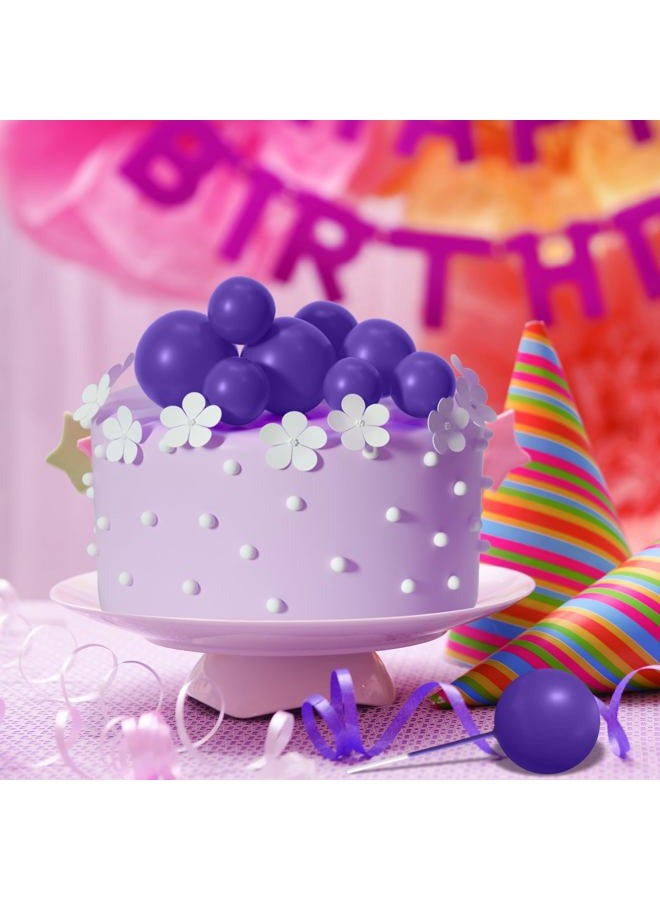 ASTARON 20 Pcs Ball Cake Topper Decorations Mini Balloons Cake Topper Sticks Dark Purple Balls Cake Picks Cake Topper Balls Cake Decorations for Halloween Birthday Cake Decorations - Image 5