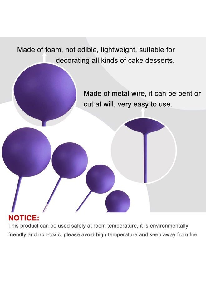 ASTARON 20 Pcs Ball Cake Topper Decorations Mini Balloons Cake Topper Sticks Dark Purple Balls Cake Picks Cake Topper Balls Cake Decorations for Halloween Birthday Cake Decorations - Image 3