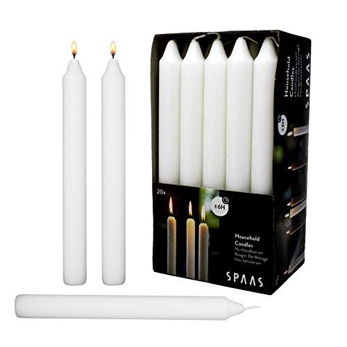 RAMBUE White Dinner Table Candles 7 Inch Tall Dripless Smokeless Unscented for Candlesticks 6 Hour Long Burning Candle Decorate Your Table Wedding and Christmas - Household Candle Stick 20 Pack - Image 1