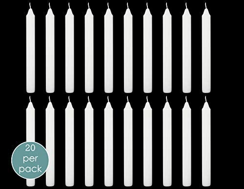 RAMBUE White Dinner Table Candles 7 Inch Tall Dripless Smokeless Unscented for Candlesticks 6 Hour Long Burning Candle Decorate Your Table Wedding and Christmas - Household Candle Stick 20 Pack - Image 4