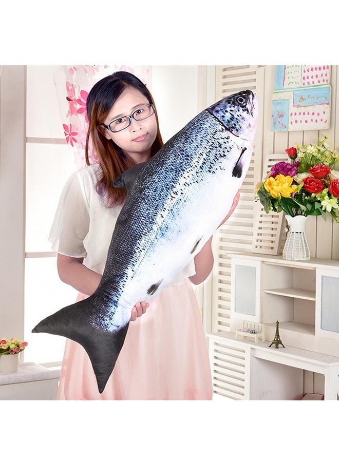 JULAN 31 Inch Giant Simulation Fish Stuffed Animal,Soft Salmon Cushion Pillow 3D Simulation Fish Plush Pillows,Chubby Stuffed Salmon Toy Throw Pillow For Kid'S Room Décor Pillow, Kids Gift (31Inch/ 80Cm) - Image 5