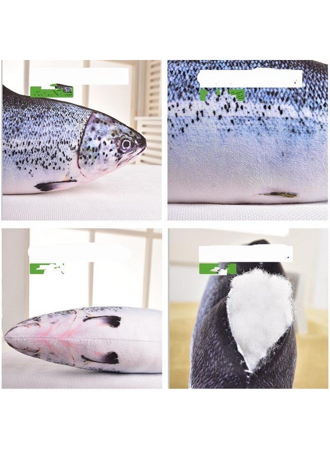 JULAN 31 Inch Giant Simulation Fish Stuffed Animal,Soft Salmon Cushion Pillow 3D Simulation Fish Plush Pillows,Chubby Stuffed Salmon Toy Throw Pillow For Kid'S Room Décor Pillow, Kids Gift (31Inch/ 80Cm) - Image 4