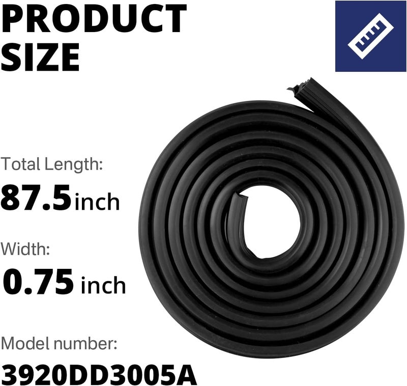 superbobi 3920DD3005A Dishwasher Rubber Door Seal Replacement for LG Dishwasher, Replaces 1267456 AH3522654 PS3522654 EA3522654 3920DD3003A, Dishwasher Door Gasket Seal - Image 2