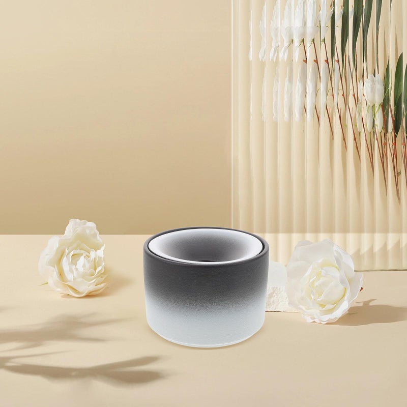 Large Ceramic Ashtray with Lid Windproof Gradient Black White Indoor Outdoor Decor - Image 5