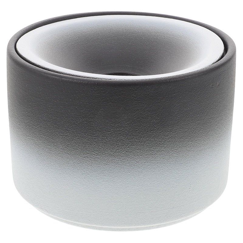 Large Ceramic Ashtray with Lid Windproof Gradient Black White Indoor Outdoor Decor - Image 2