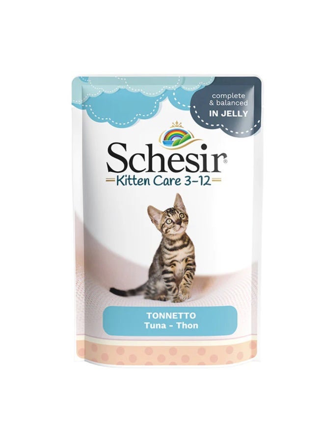 Schesir Kitten Care- Pouch In Jelly  3-12 Tuna Wet Food 85g