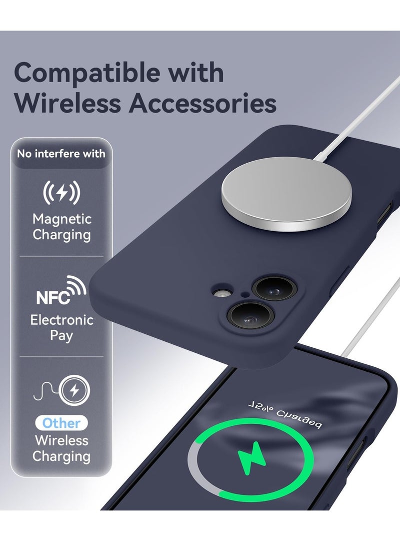 إلترازون Midnight Blue Silicone Case for iPhone 16 Plus [Camera Protection], MagSafe Compatible, Anti-Scratch Microfiber Lining, Includes 2 Screen Protectors - Image 5