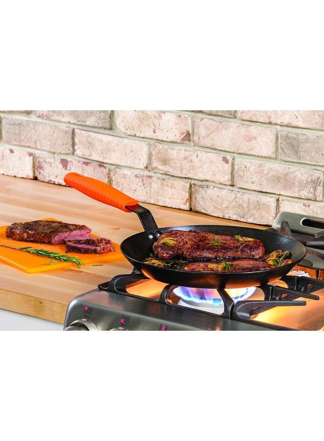 مقلاة من الفولاذ الكربوني CRS12HH61 من شركة لودج للتصنيع، مقاس 12 بوصة، أسود/برتقالي - Image 3