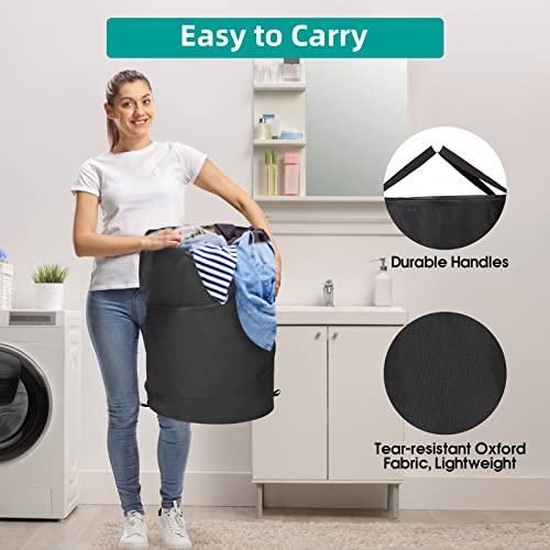 BATTOO 106L Collapsible Laundry Baskets - Foldable Pop Up Hampers for Laundry - Upgrade Oxford Laundry Hamper with Reinforced Handles for Bedroom, Bathroom, Kids Room, Dorm, Travel, Storage Organizer - Image 5