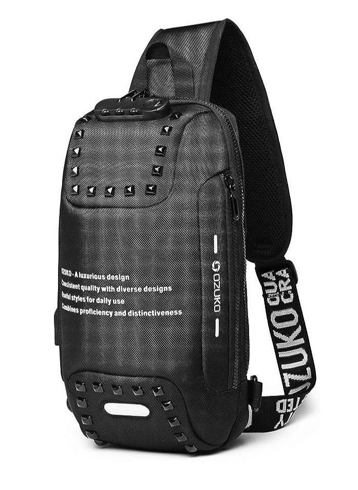 OZUKO - Anti Theft Sling Bag Shoulder Crossbody Backpack Waterproof Chest Bag with USB Charging Port Lightweight Casual Daypack - Image 1