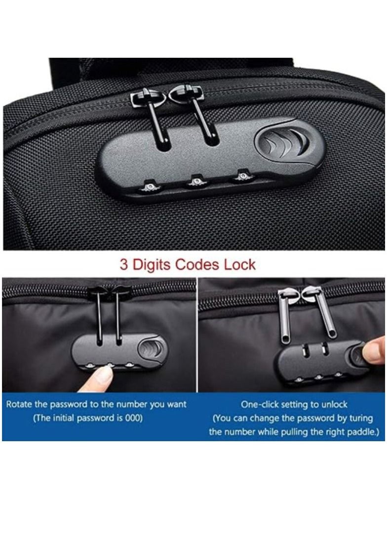 OZUKO - Anti Theft Sling Bag Shoulder Crossbody Backpack Waterproof Chest Bag with USB Charging Port Lightweight Casual Daypack - Image 1