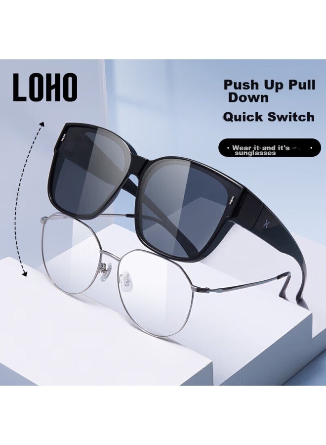 Loho Sungl, Myopia-proof Clip-ons For Women, Polarized Sungl For Men, Can Be Clipped Onto Prescription Gl, Uv Protection, Specially Designed For Driving, Anti-glare - Image 2
