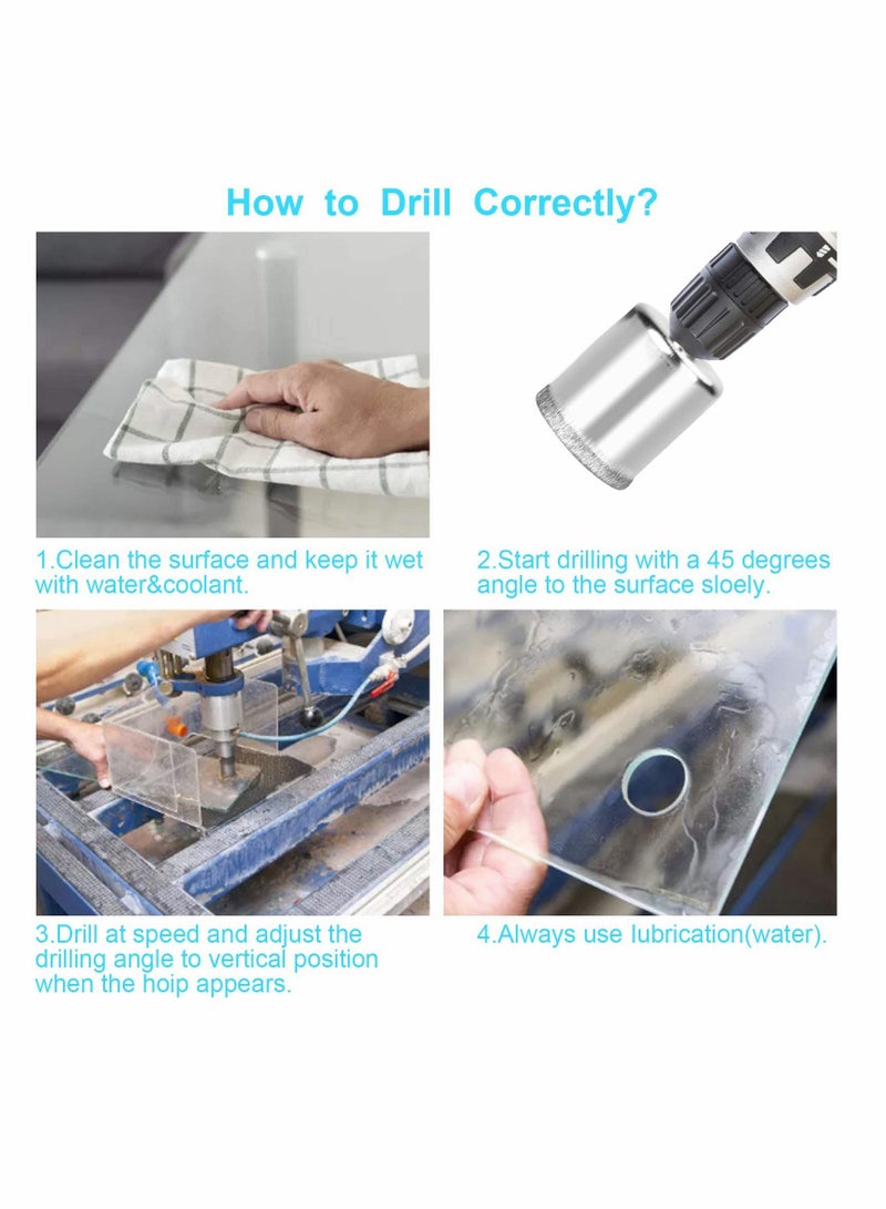 KASTWAVE Diamond Drill Bits, Diamond Hole Saw Drill Bit Set Kit, High Quality Glass Drill Bit 15 Pcs - Image 4