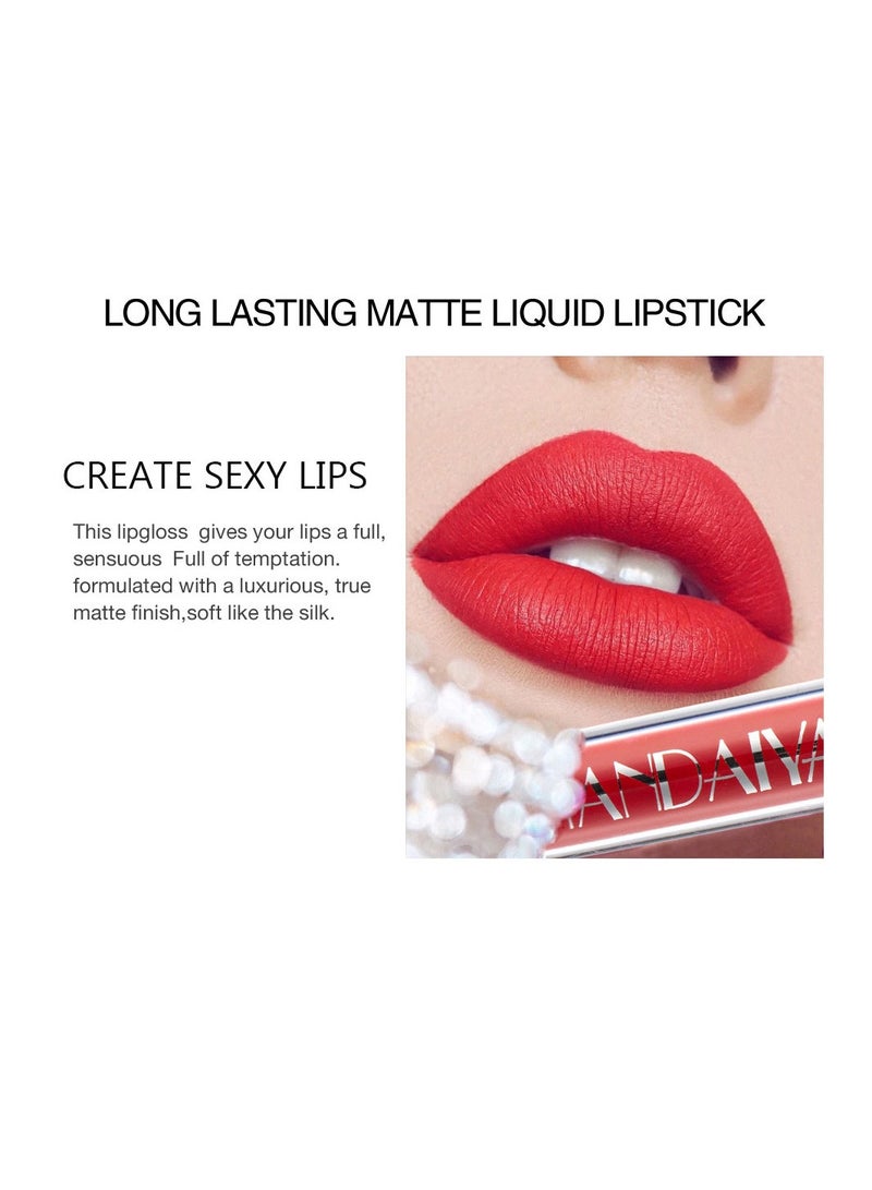 Handaiyan Lipstick Matte Liquid Lipsticks Makeup For Women Velvet Long Lasting Waterproof Highly Pigmented Colour Quick-Drying, Smudge-Proof, Nourishes, Conditions,Ultra Soft Moisturizes - Image 3