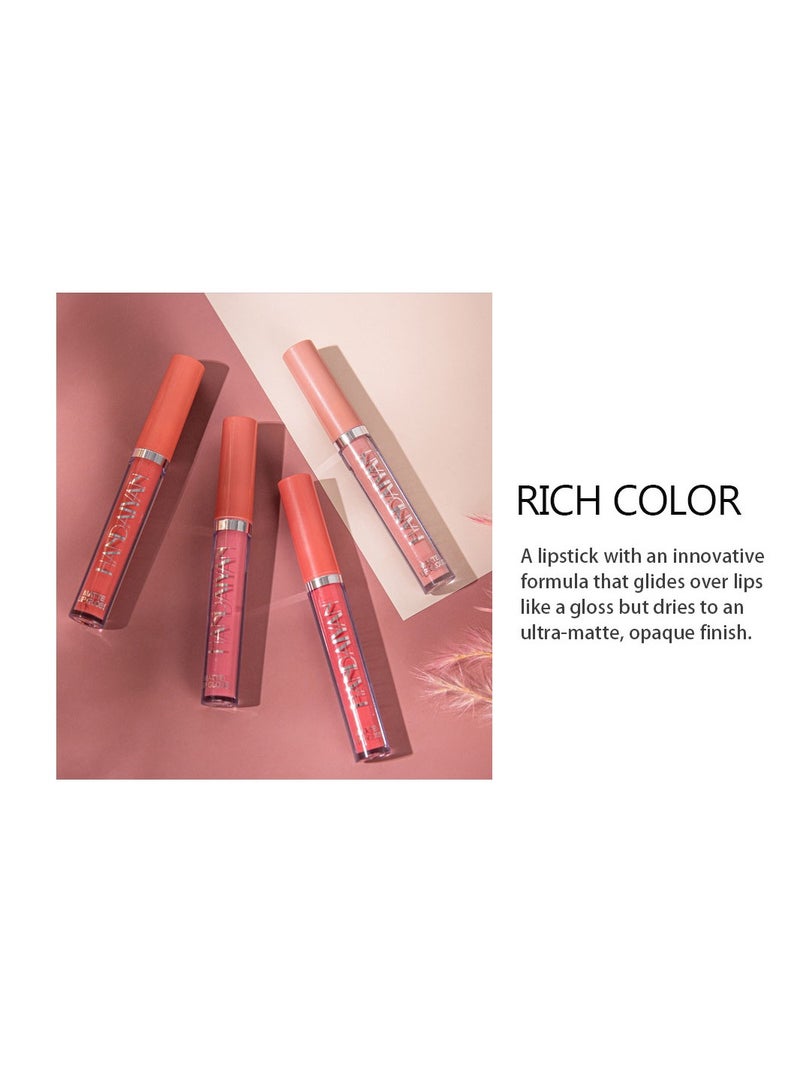 Handaiyan Lipstick Matte Liquid Lipsticks Makeup For Women Velvet Long Lasting Waterproof Highly Pigmented Colour Quick-Drying, Smudge-Proof, Nourishes, Conditions,Ultra Soft Moisturizes - Image 4