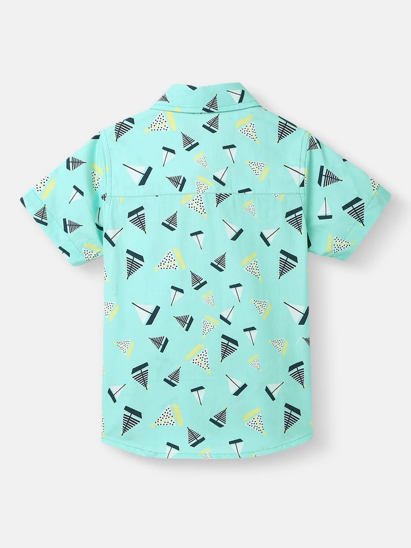 Nautinati Nautinati Boys' All-over Print Cotton Poplin With Chest Pocket