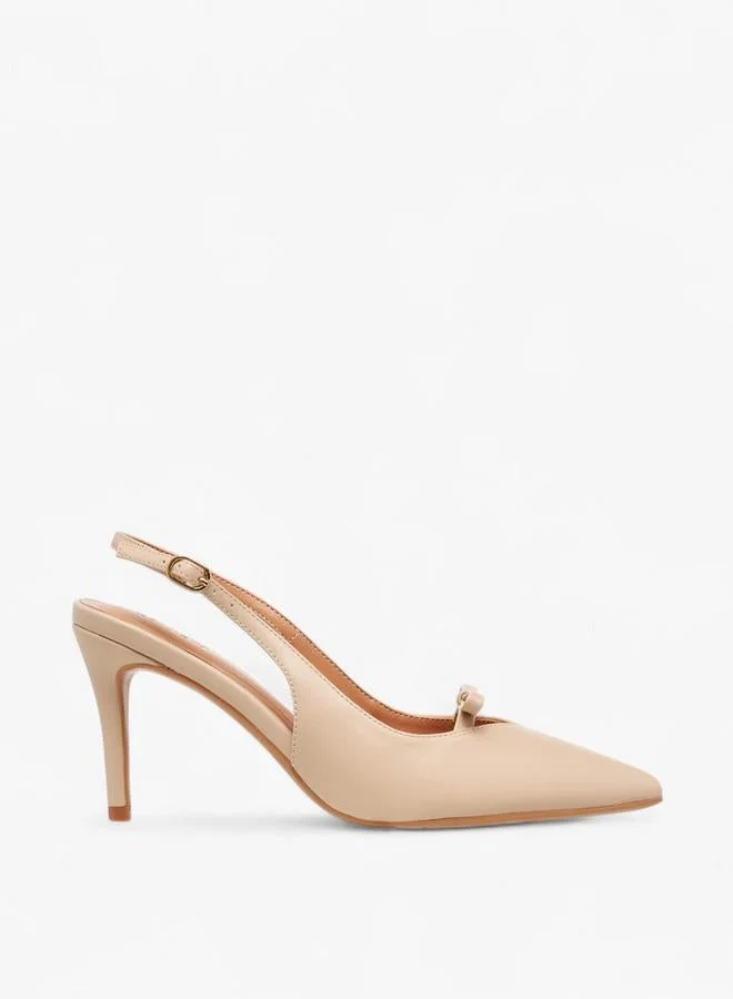 Celeste Women's Bow Accent Pointed Toe Shoes with Stiletto Heels