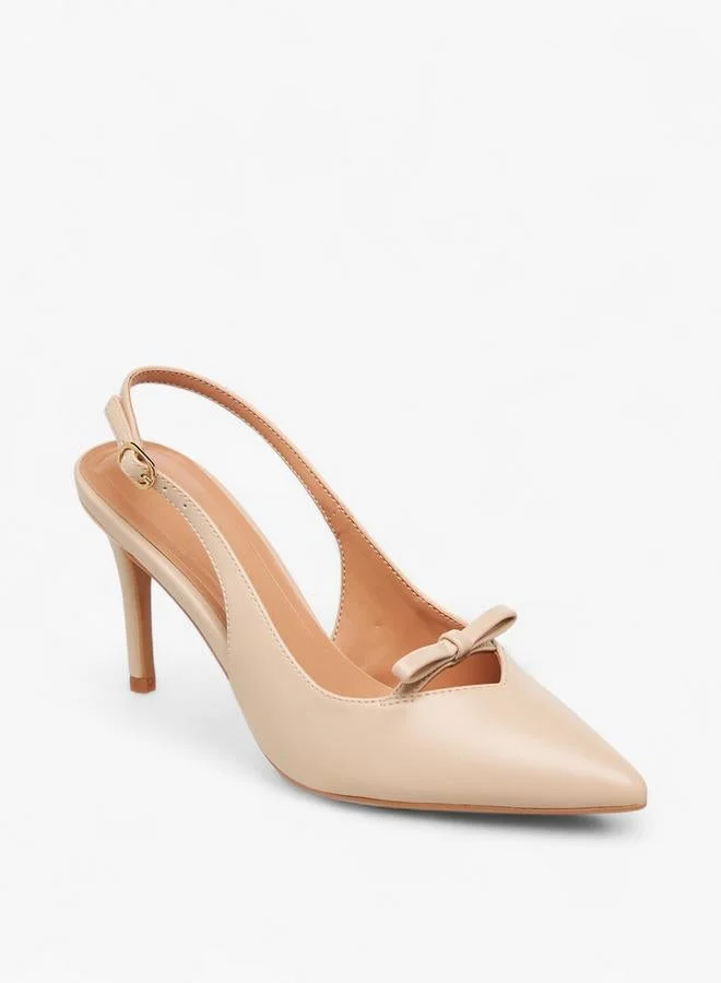 Celeste Women's Bow Accent Pointed Toe Shoes with Stiletto Heels