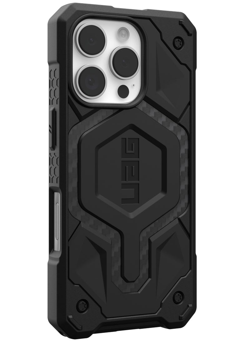 Urban Armor Gear - UAG Monarch for iPhone 16 PRO Case Cover [25 Feet Drop tested]  - Carbon Fiber - Image 1