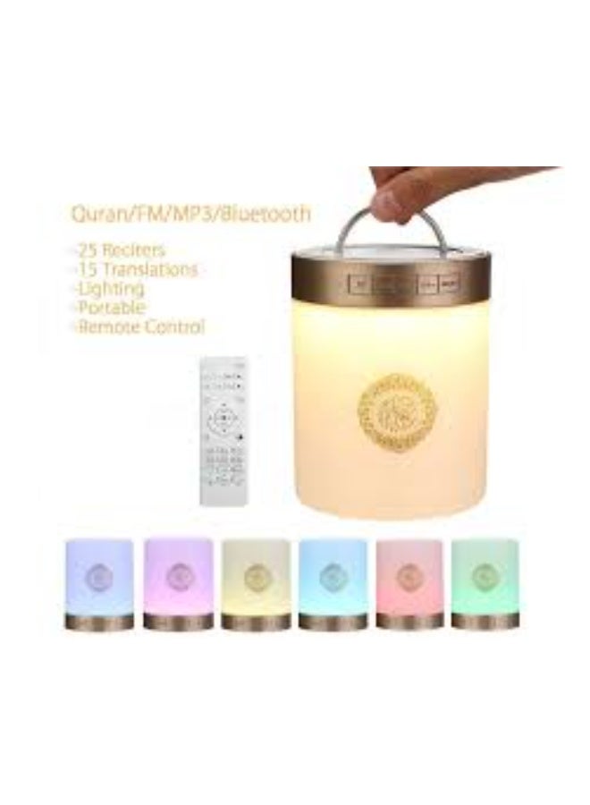 📿 Portable Touch Lamp Quran Speaker – White | LED Bluetooth Quran Player with 18 Famous Reciters, 14 Language Translations, Word-by-Word Learning, Tafseer & MP3 Playback | Rechargeable Wireless Islamic Speaker with Remote, APP Control & Night Lamp - Image 2