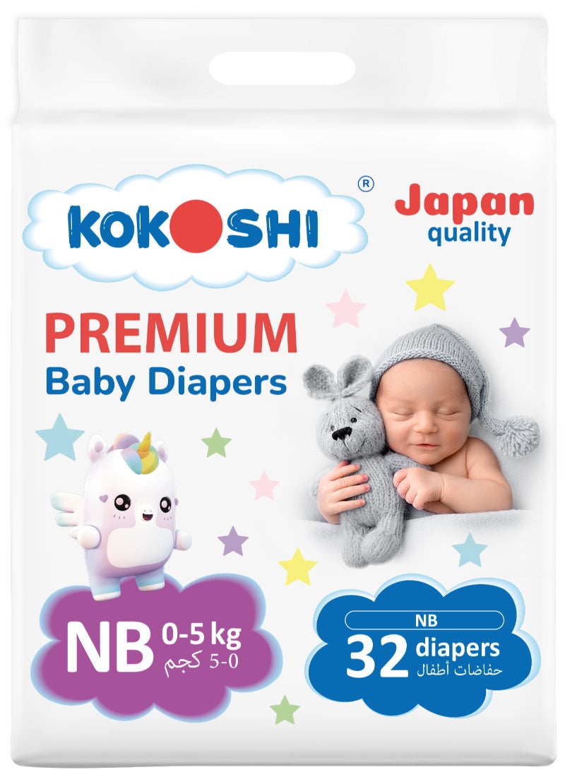 Kokoshi حفاضات كوكوشي اليابانية للأطفال حجم 1 0-5 كجم صديقة للبيئة ومضادة للحساسية - Image 1
