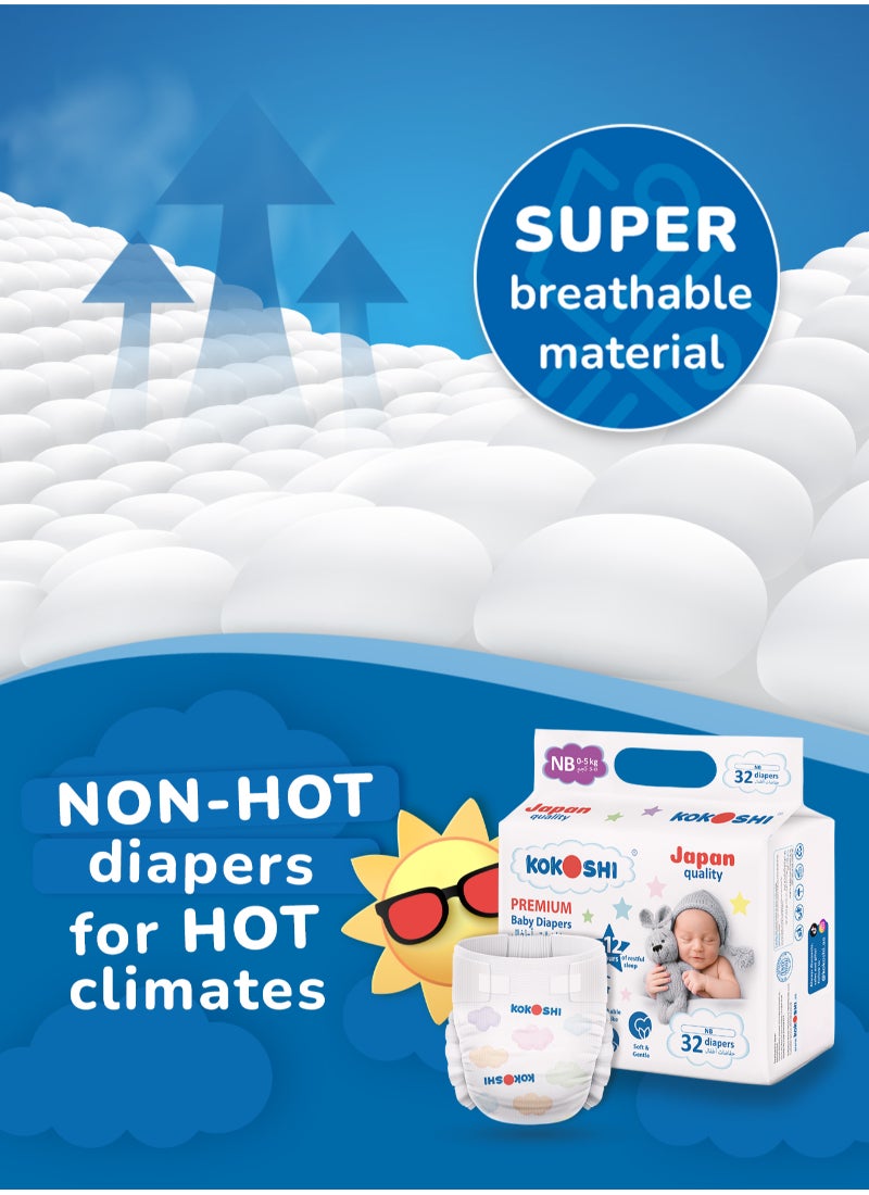 Kokoshi حفاضات كوكوشي اليابانية للأطفال حجم 1 0-5 كجم صديقة للبيئة ومضادة للحساسية - Image 3