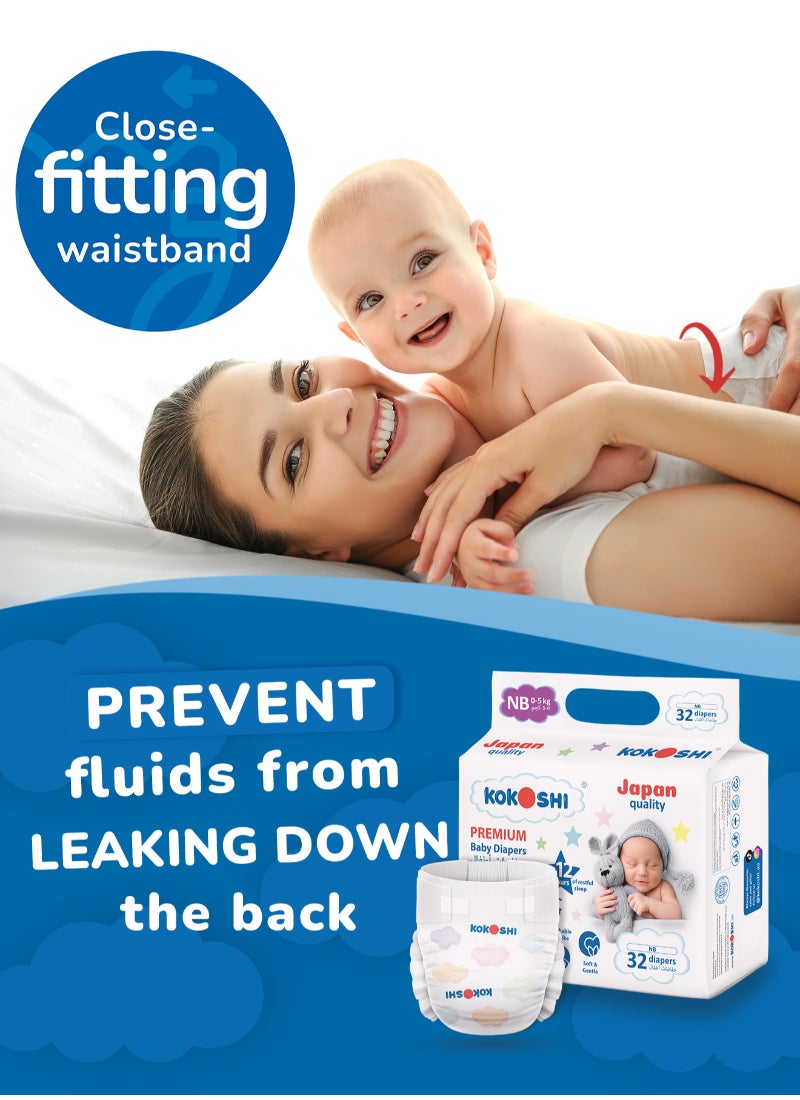 Kokoshi حفاضات كوكوشي اليابانية للأطفال حجم 1 0-5 كجم صديقة للبيئة ومضادة للحساسية - Image 4