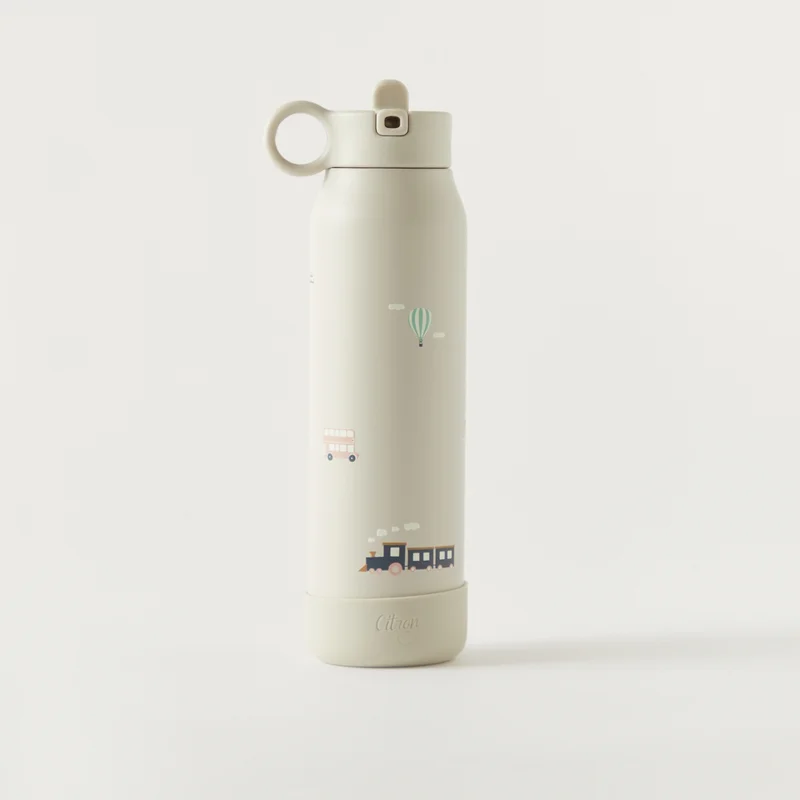Citron Water Bottle-Printed-Round Vehicles