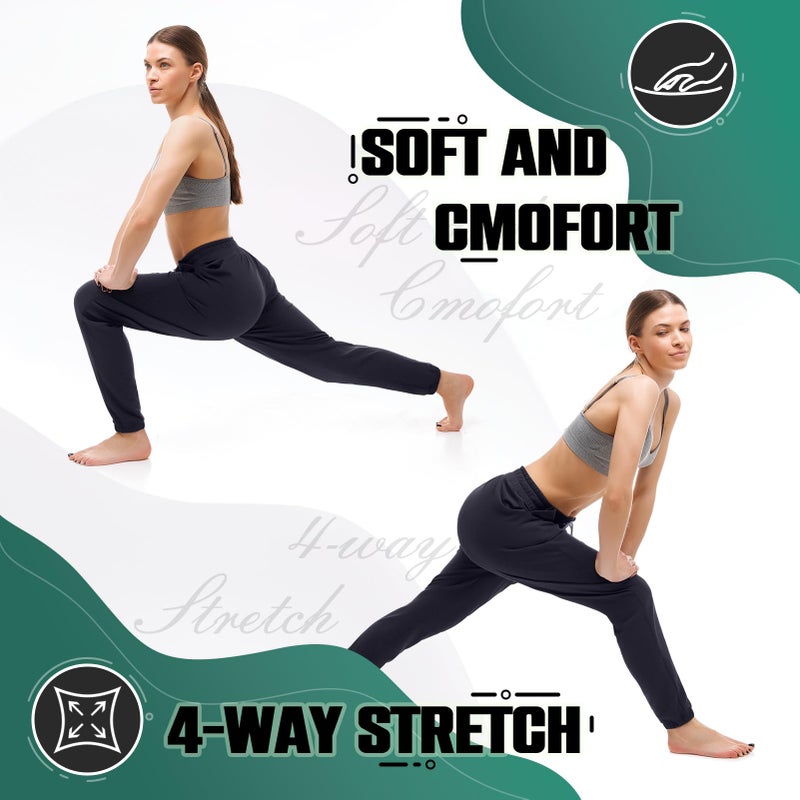 Walifrey Womens Joggers with Pockets, Drawstring Sweatpants Women for Lounging Jogging Gym and Workout Navy,1 Pack Navy L - Image 4