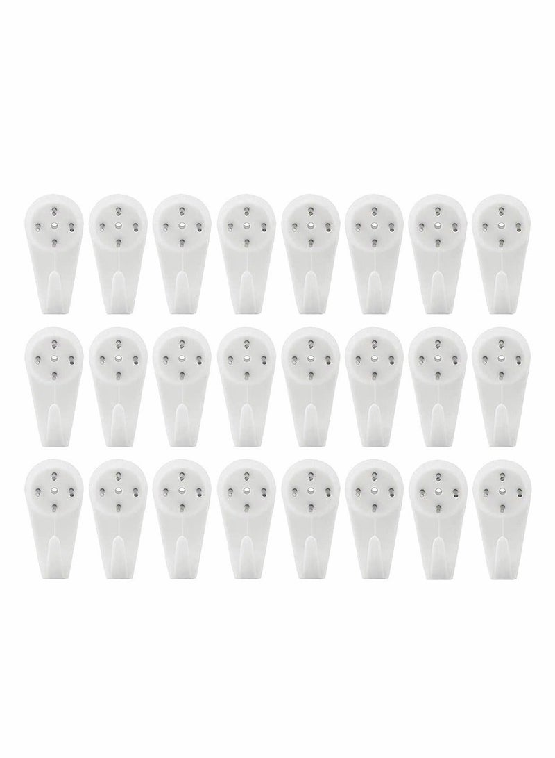 Non Trace Wall Hooks, Invisible Traceless White Hard Wall Picture Hooks Invisible Traceless Hardwall Painting Hangers for Picture Photo Frame Hangers, Pack of 32
