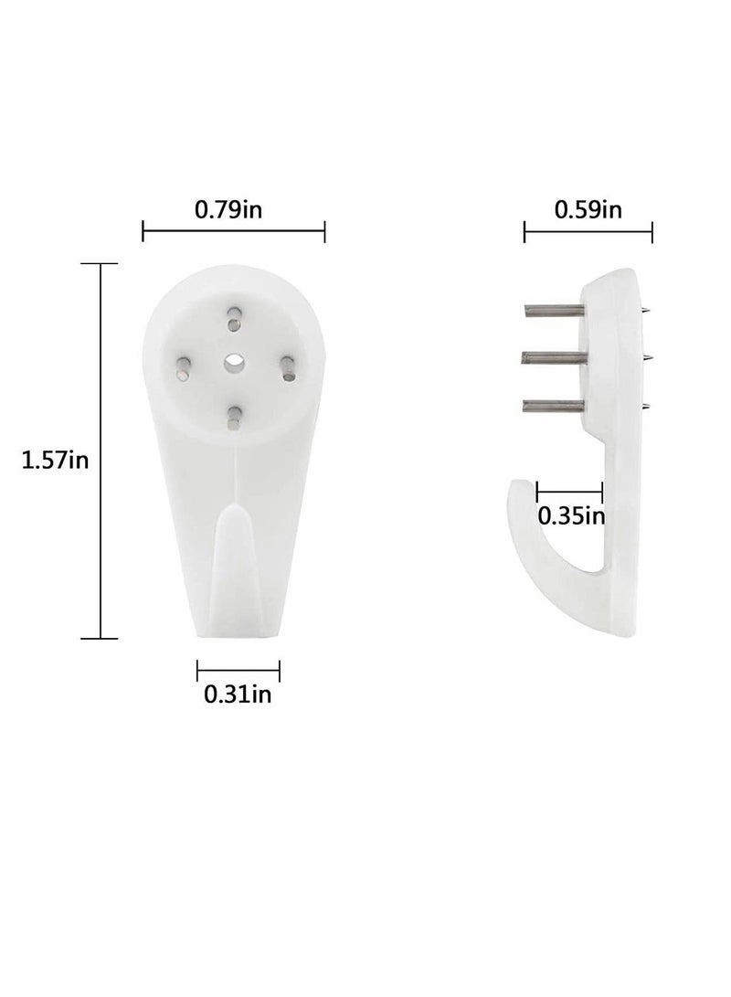 Non Trace Wall Hooks, Invisible Traceless White Hard Wall Picture Hooks Invisible Traceless Hardwall Painting Hangers for Picture Photo Frame Hangers, Pack of 32