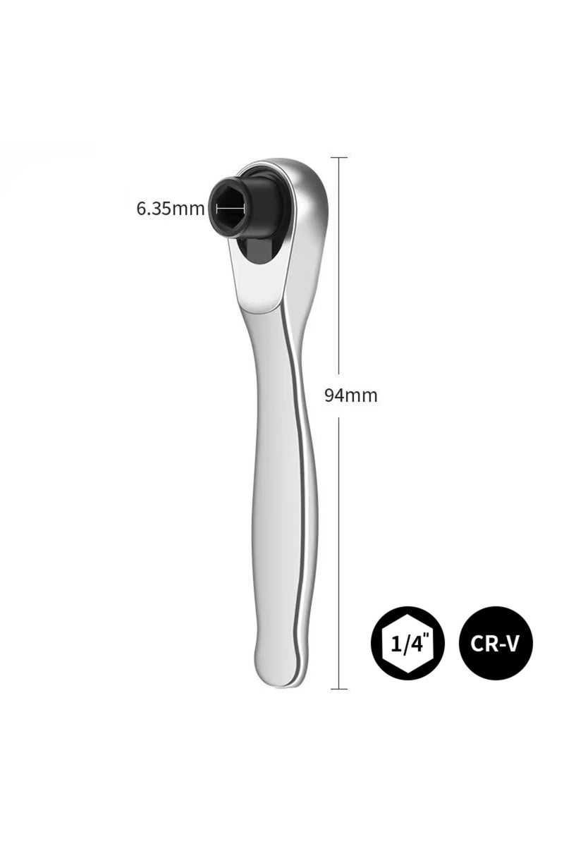 1PCS Ratchet Wrench - 1/4 Drive Ratchet Handle with 72 Teeth Quick Release, Screwdriver Bits Hand To