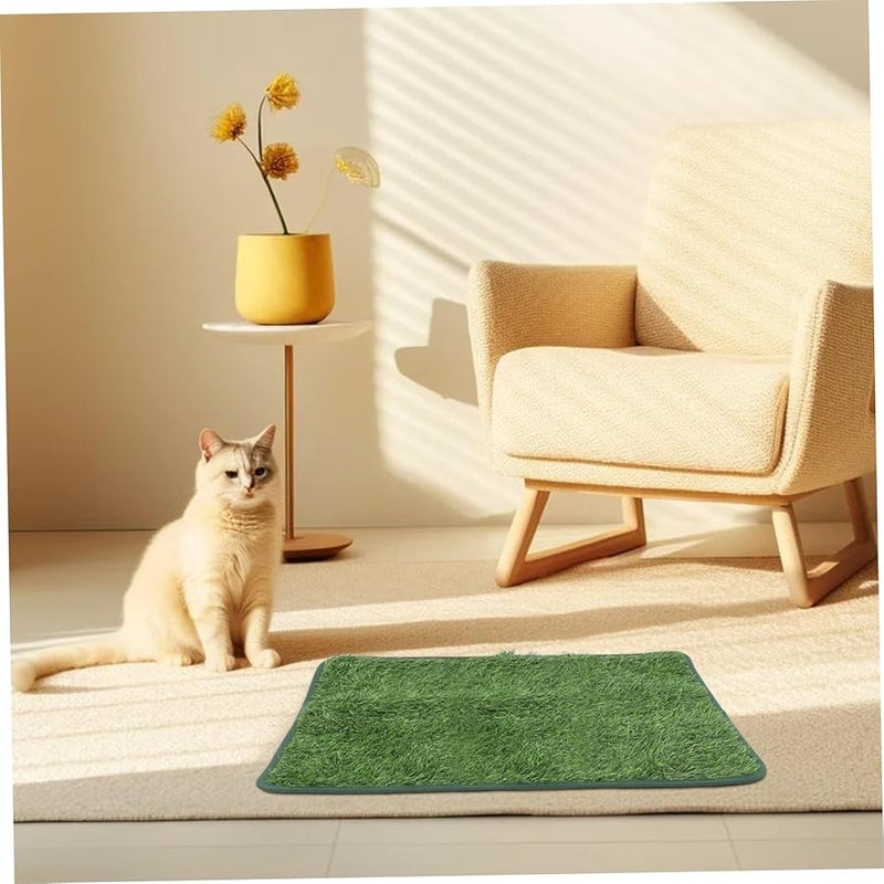 BESPORTBLE سجادة عشب اصطناعي محمولة للحيوانات الأليفة مقاس 58.5 × 46 × 2 سم مقاومة للاهتراء لتدريب الكلاب والقطط على استخدام المرحاض - Image 5