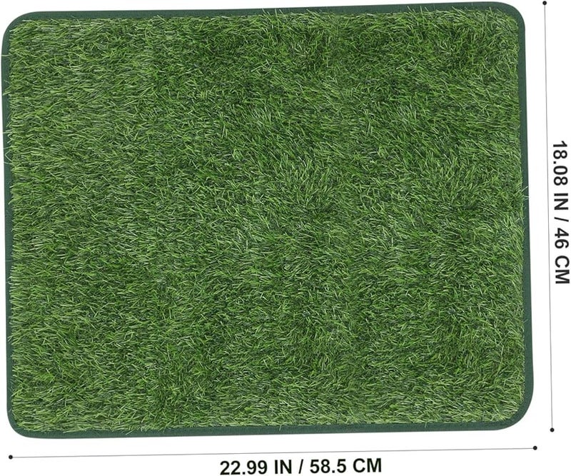 BESPORTBLE سجادة عشب اصطناعي محمولة للحيوانات الأليفة مقاس 58.5 × 46 × 2 سم مقاومة للاهتراء لتدريب الكلاب والقطط على استخدام المرحاض - Image 3