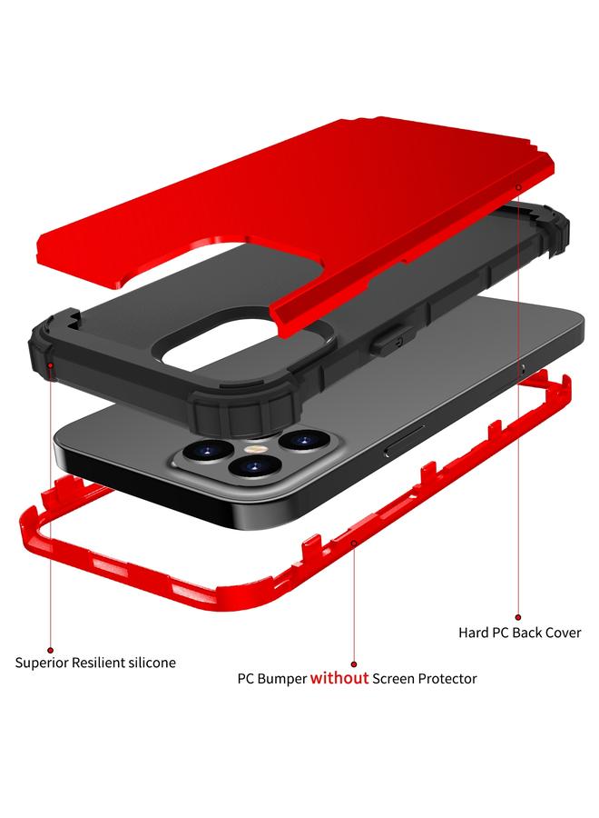 Zaboon Case For iPhone 12 Pro Max PC+ Silicone Three-piece Anti-drop Mobile Phone Protective Back Cover - Image 2