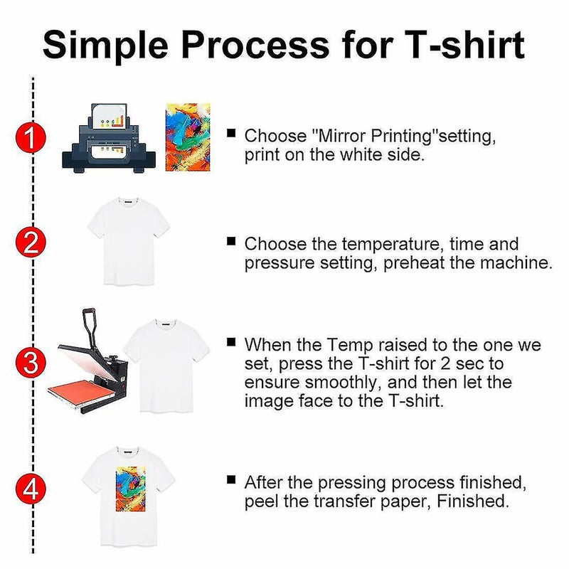 30pcs T-shirt Printing On Thermal Transfer Paper Light Fabric Fabric Process - Image 3