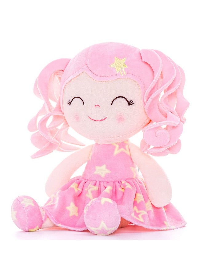 Gloveleya Doll Baby Dolls Soft Doll Baby Girl Gifts Curly Hair Pink Star Dress Spring Girl 12Inches - Image 1
