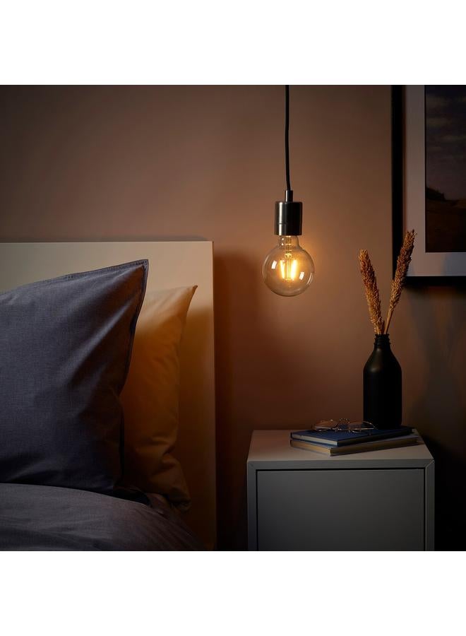 Zaboon Pendant Lamp With Light Bulb, Nickel-Plated/Globe Clear - Image 2