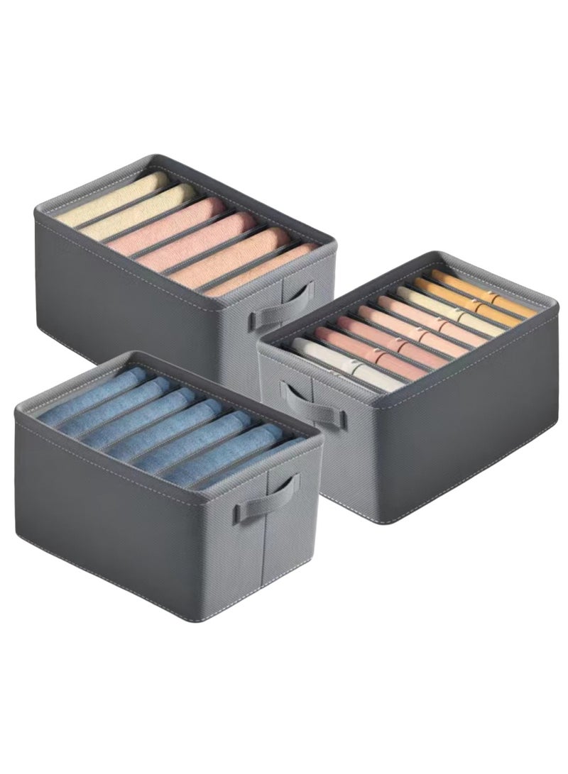 Alissa Clothes Storage Box Wardrobe Clothes Drawer Organizer, Foldable Drawer Bins for Clothing Closet Storage Basket Houseware Closet Underwear Bra Socks Organizer Drawer Divider 3 Pcs (6/7/9Grids) - Image 1