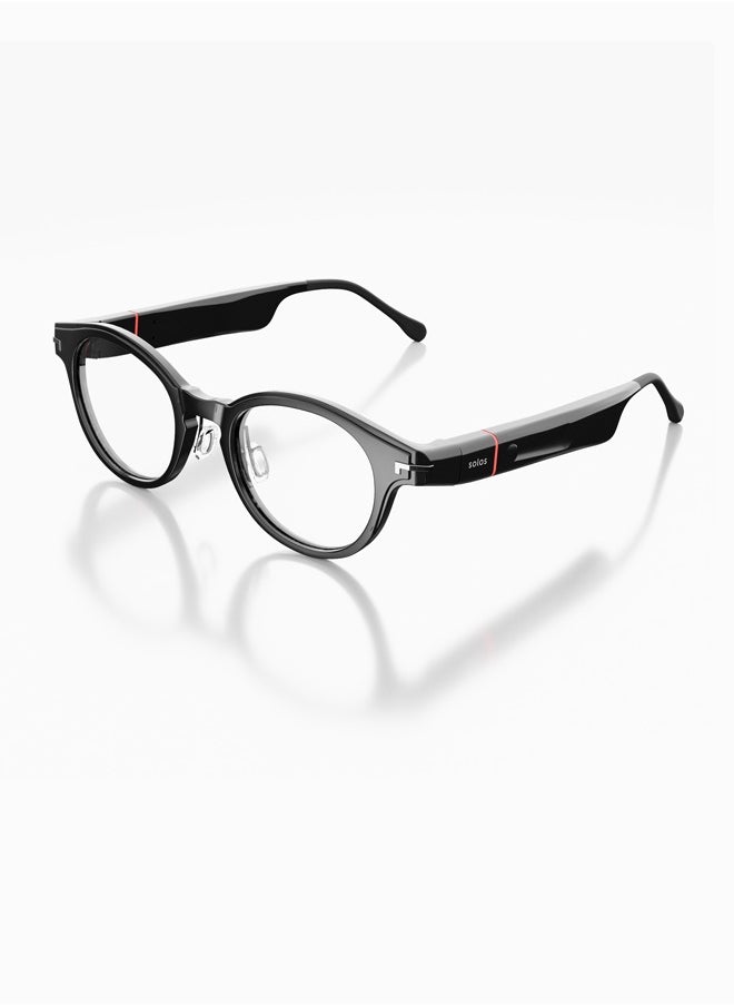 ARGON 8 SMARTGLASSES | SOLOS AIRGO™ 3 Smart Glasses for iPhone and Android.-black color-Chat GPT personal assistant. Solos multi language group translate. AI coach. Whisper® Technology.  Whisper® Messeges & Events. Up to 10 hours battery life. BT 5.2 an BLE Wireless. ~ 33ft in open space.