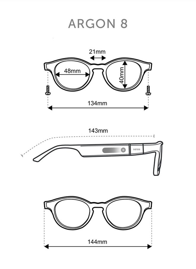 ARGON 8 SMARTGLASSES | SOLOS AIRGO™ 3 Smart Glasses for iPhone and Android.-black color-Chat GPT personal assistant. Solos multi language group translate. AI coach. Whisper® Technology.  Whisper® Messeges & Events. Up to 10 hours battery life. BT 5.2 an BLE Wireless. ~ 33ft in open space.