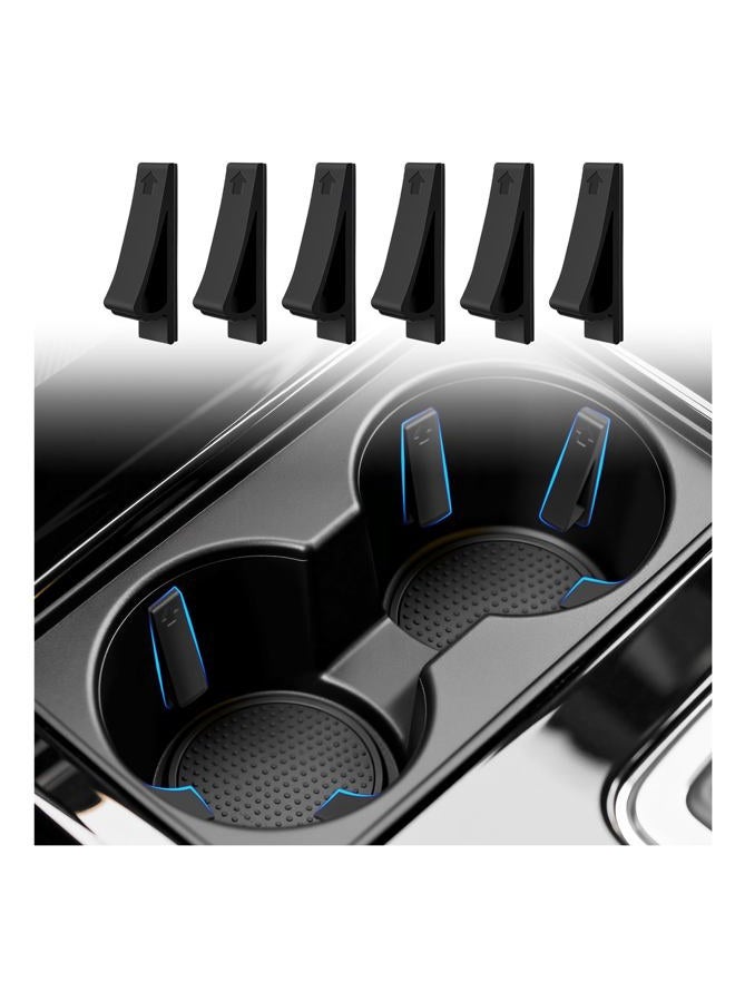 Figpade 6PCS Car Cup Holder Insert Silicone,Anti-Shake Curve Car Coasters Cupholder Stabilizer for Holding Cups/Bottles,Universal Self-Adhesive Cupholder Insert for Cars/SUVs/Trucks - Image 1